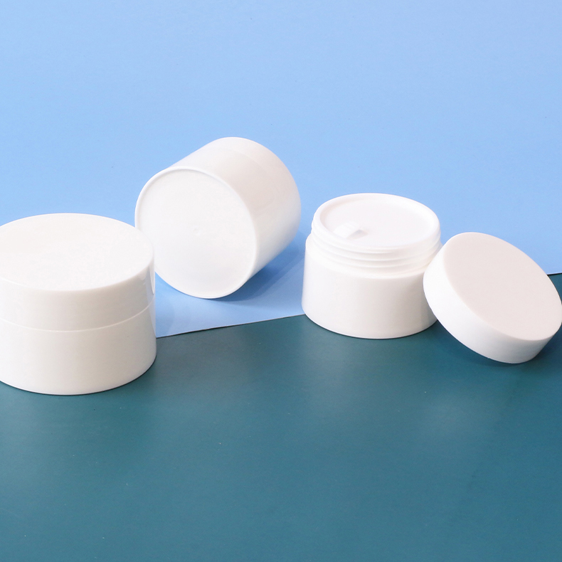 白色雙層塑料膏霜瓶 護膚霜包裝罐5g 10g 15g 20g 30g 50g 